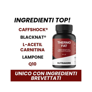 Nutrakore Thermofat Brucia grassi Con tecnologia CaffShock e BlackNat 90 Compresse