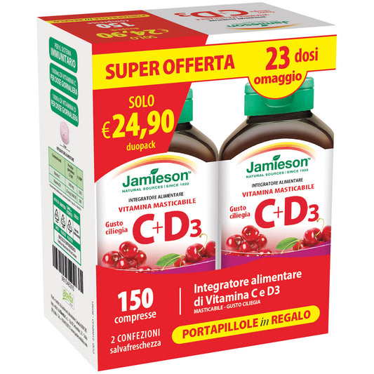 Vitamina C+D3 Masticabile Duo Pack (150cpr)