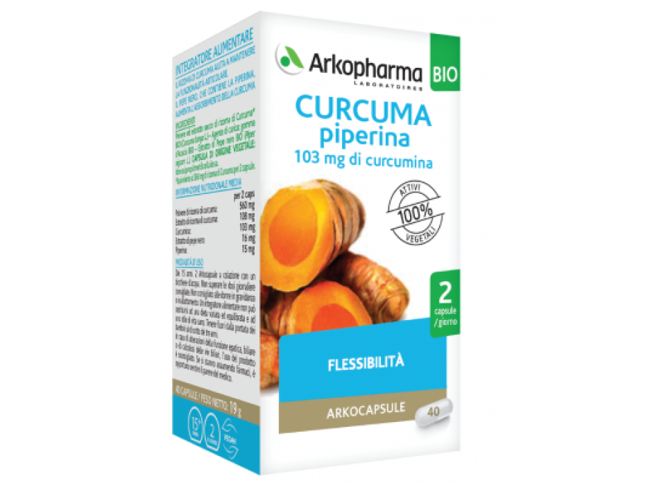 Arkocapsule Curcuma + Piperina Bio 40 Capsule Bestbody.it