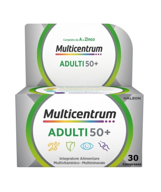 Multicentrum Adulti 50+ Integratore Alimentare Multivitaminico Vitamina B D E Magnesio Calcio 30 Compresse Bestbody.it