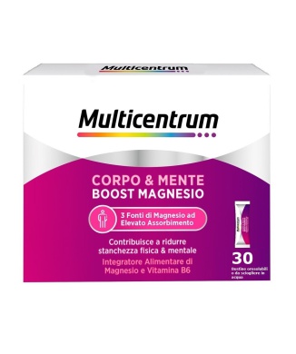 Multicentrum Boost Magnesio Integratore Alimentare Vitamina B6 Magnesio Pidolato Stanchezza 30 Bustine Bestbody.it