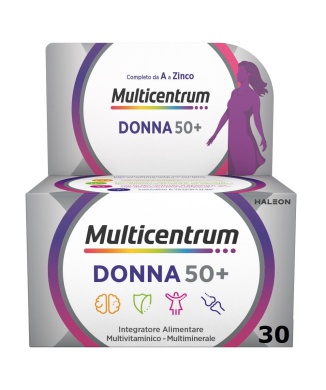 Multicentrum Donna 50+ Integratore Multivitaminico Multiminerale Ferro Calcio Vitamina D D3 30 Compresse Bestbody.it