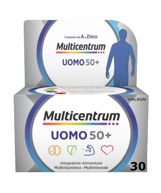 Multicentrum Uomo 50+ Integratore Alimentare Multivitaminico Vitamina D3 C B Zinco Magnesio 30 Compresse Bestbody.it