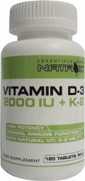 Natroid Vitamin D-3 2000IU + K2 120 Compresse