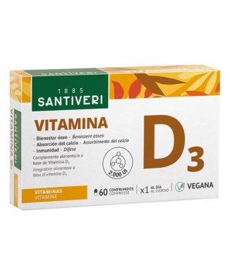 Santiveri Vitamina D3 2000UI Vegetale 60 Compresse Bestbody.it