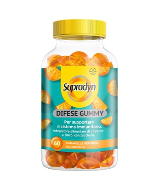 Supradyn Difese Gummy Integratore Difese Immunitarie Vitamina C Vitamina D e Zinco 60 Caramelle Bestbody.it