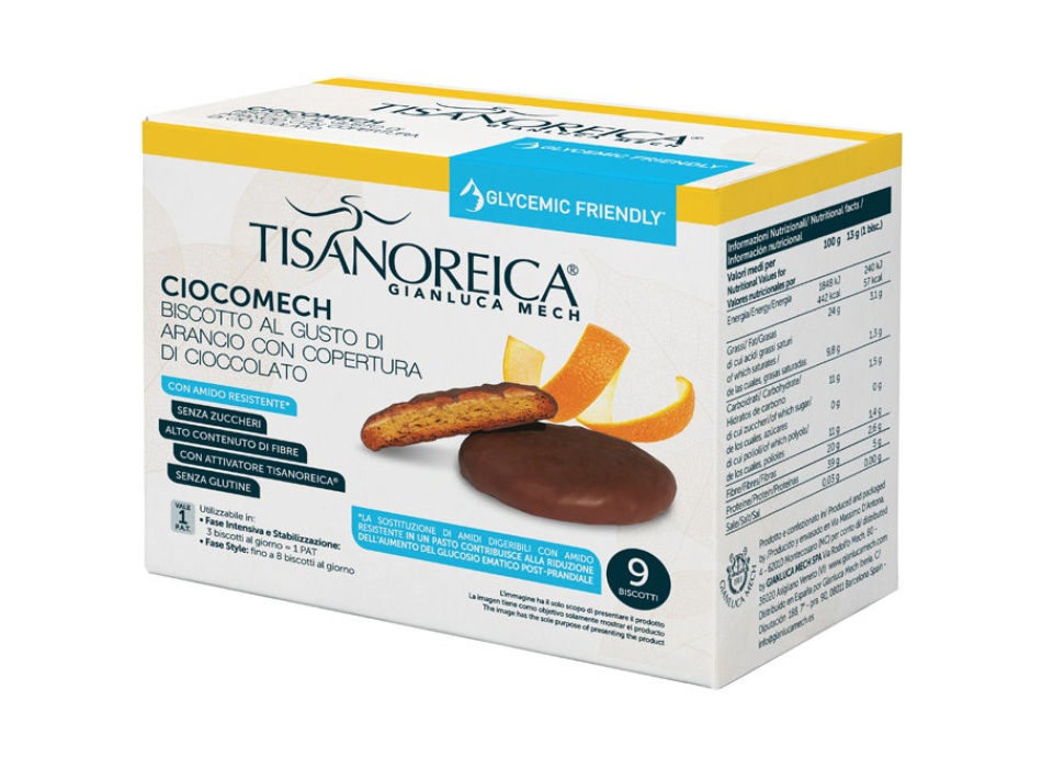 Tisanoreica Ciocomech Glycemic Friendly Biscotto Arancio 9x13g Bestbody.it