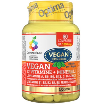 Vegan 12 vitamine + minerali (60cpr) Bestbody.it