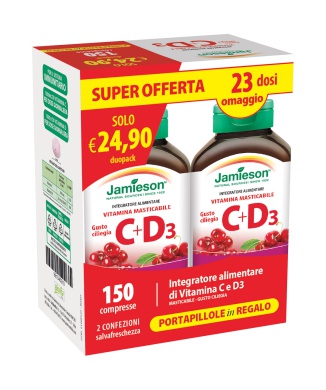 Vitamina C+D3 Masticabile Duo Pack (150cpr) Bestbody.it